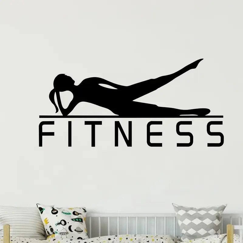 Yoga Fitness Wallpaper - ヨガ用にデザインされたフィットネスガールのビニールステッカー。ジム、部屋、家を飾るのに最適です。