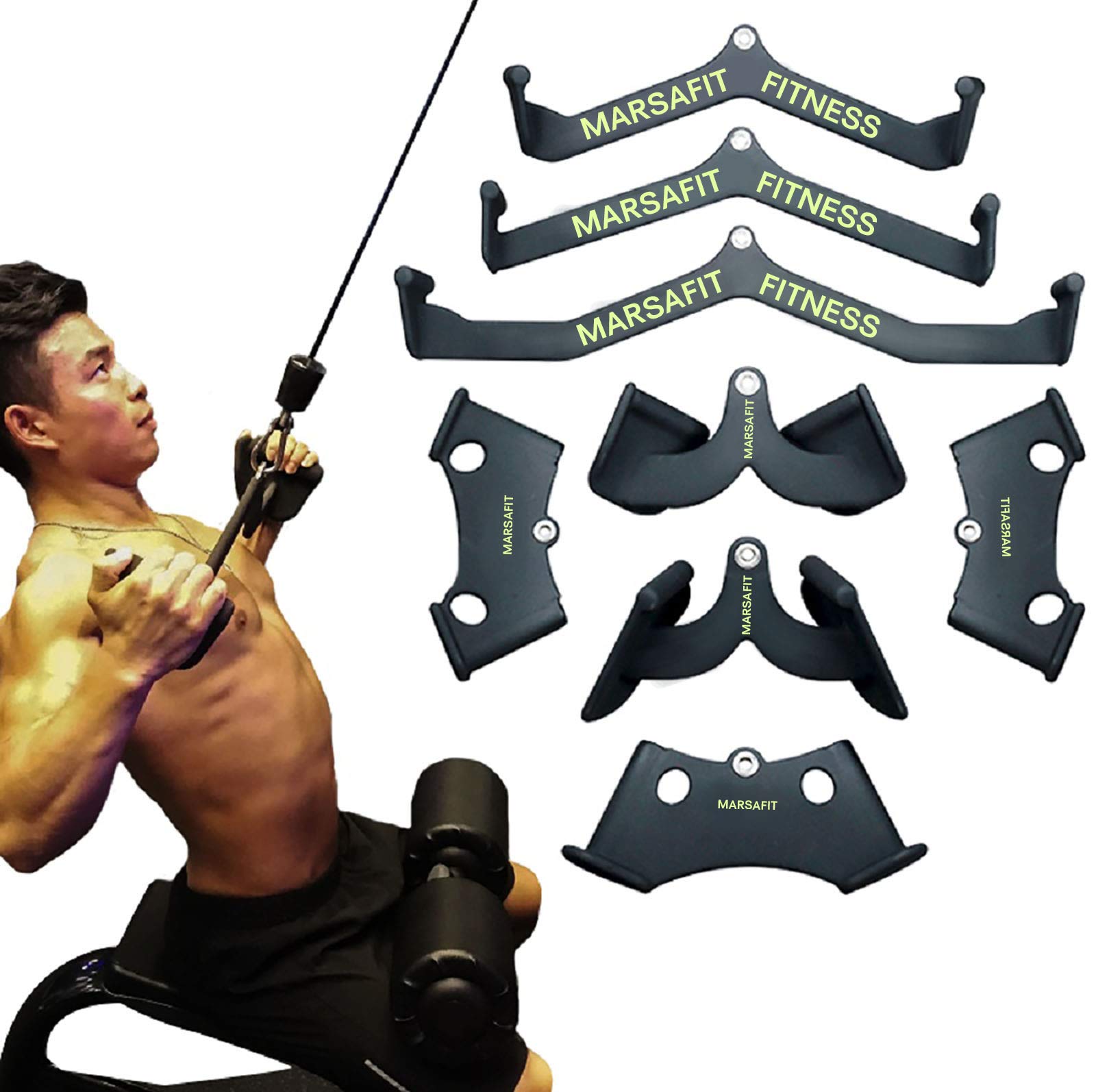 Lat Pulldown Bar - Lat-体力トレーニング用の投げハンドル,筋肉強化グリップ,ボディービル,家庭用