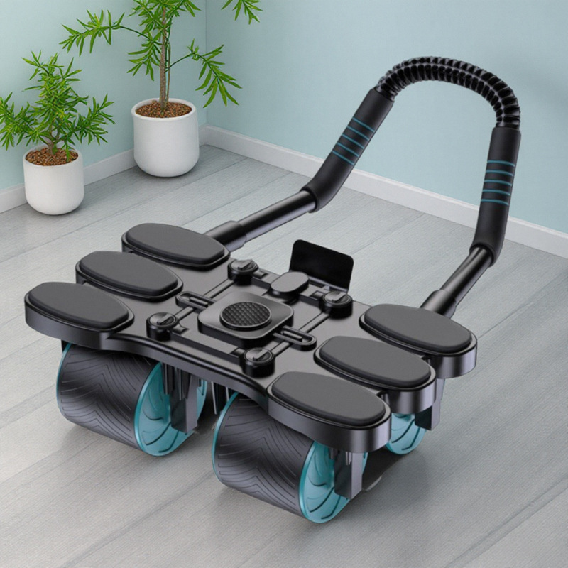 Ab Wheel Roller - 四輪腹筋強化ホイール自動リバウンドスリミングベリーフラットサポート腹筋トレーニングデバイスアブローラー