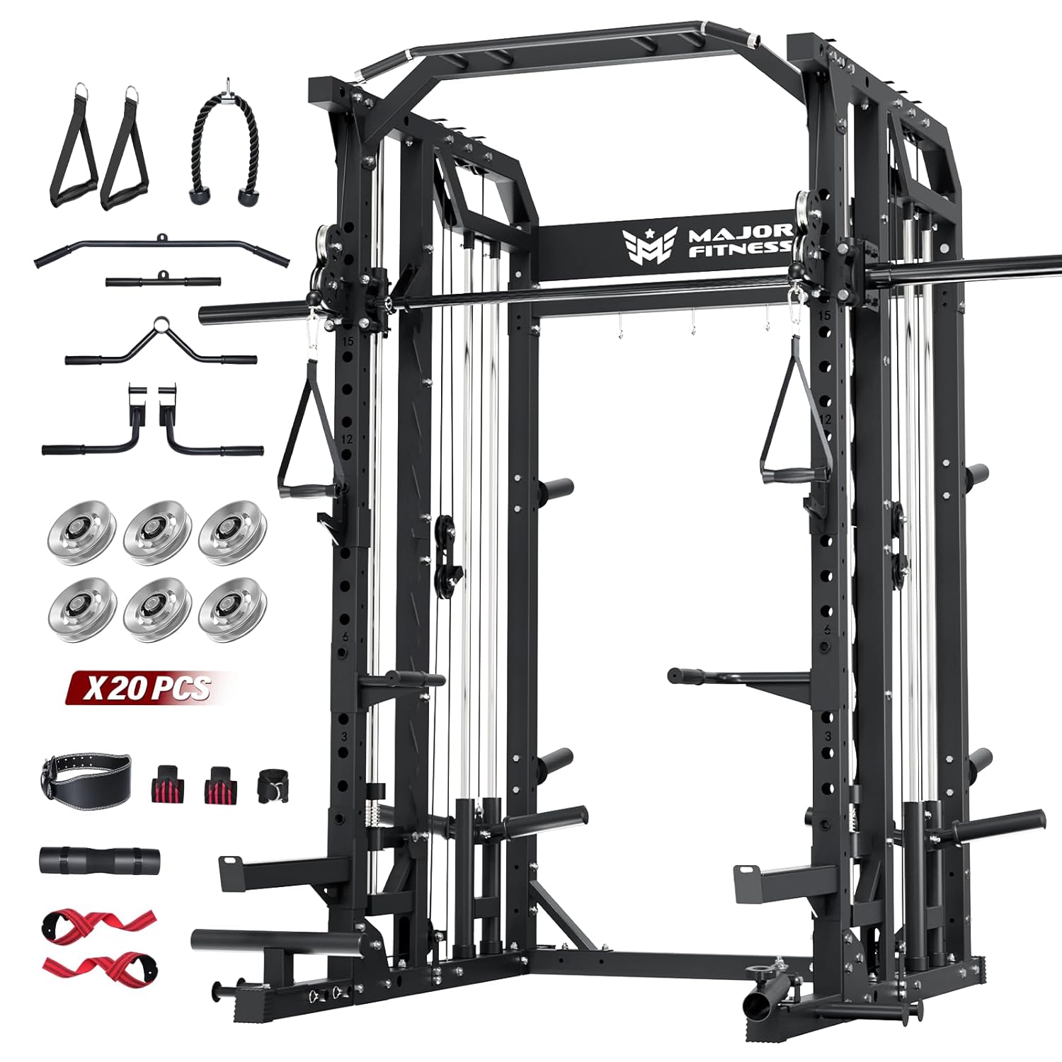 Lat Pulldown Bar - スミスマシン ホームジム スクワットラック プーリーバー デュアルラットプルダウン ケーブルクロスオーバー