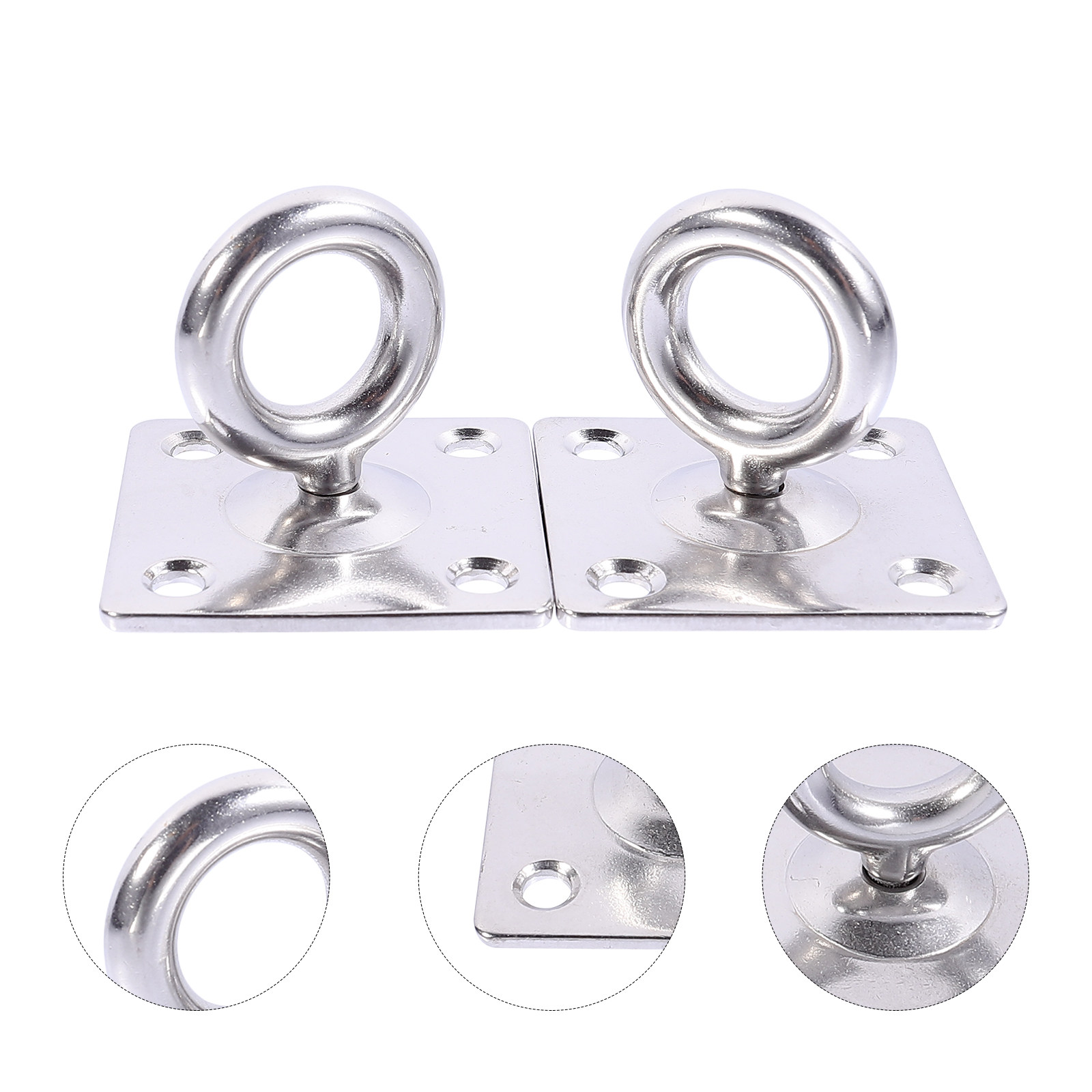 Gymnastics Rings - 2個入り M8 ステンレス製サスペンションフック 天井用パッドアイプレート 重荷重用フック 体操リング