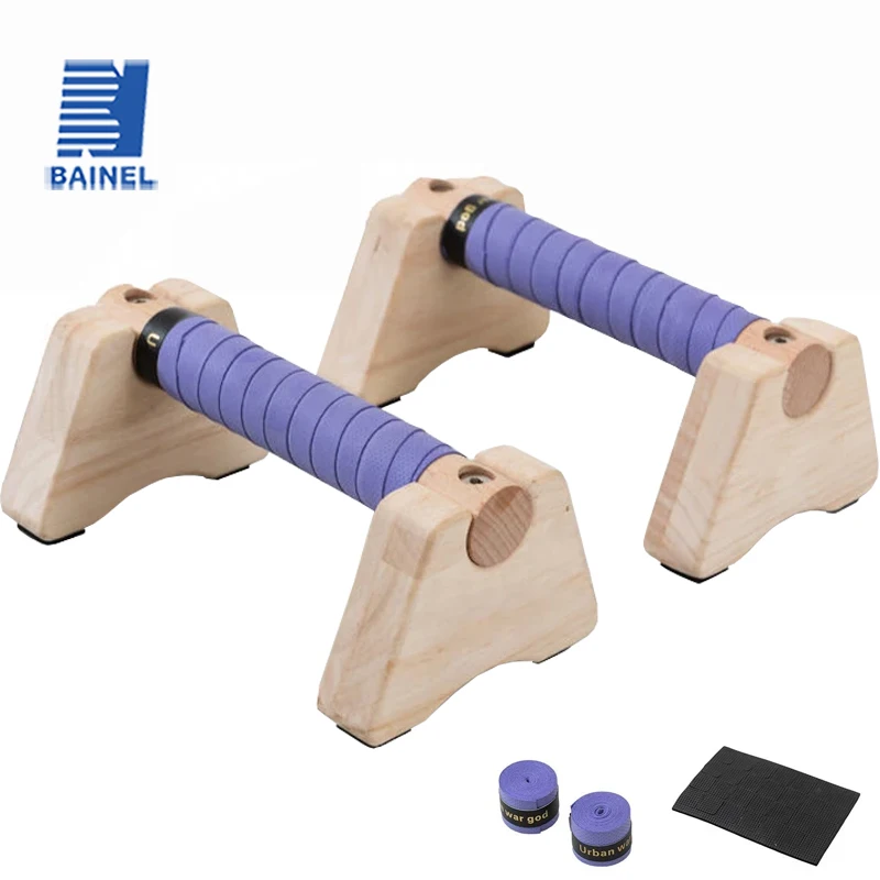 Push Up Board - フィットネス用木製腕立て伏せスタンド、滑り止め腕立て伏せバー、腕立て伏せボード、体操パラレルバーバー、家庭用運動器具