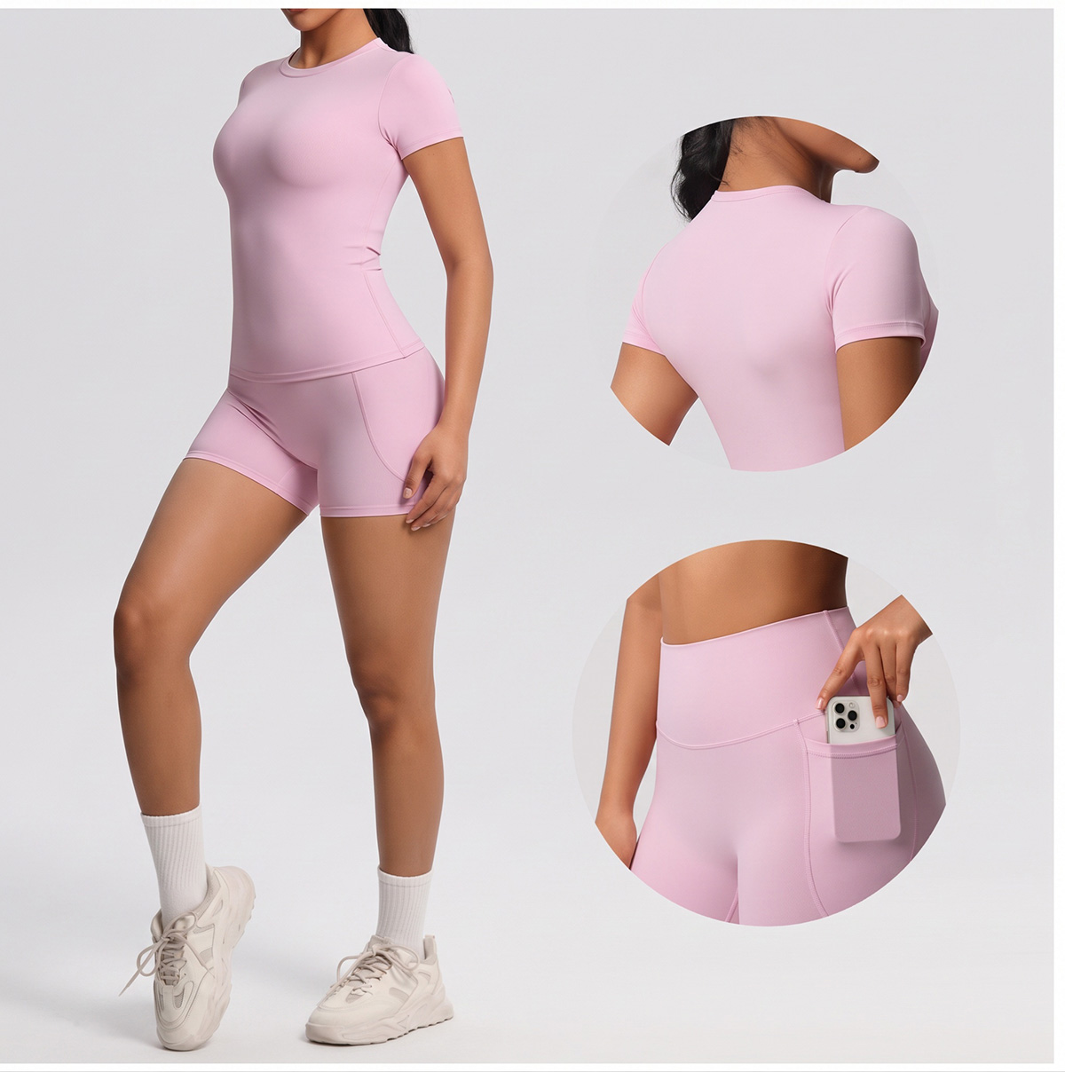 ポケットヨガセット 速乾性 ラウンドネック ヨガセット タイ - Yoga Fitness Set のレビューと価格