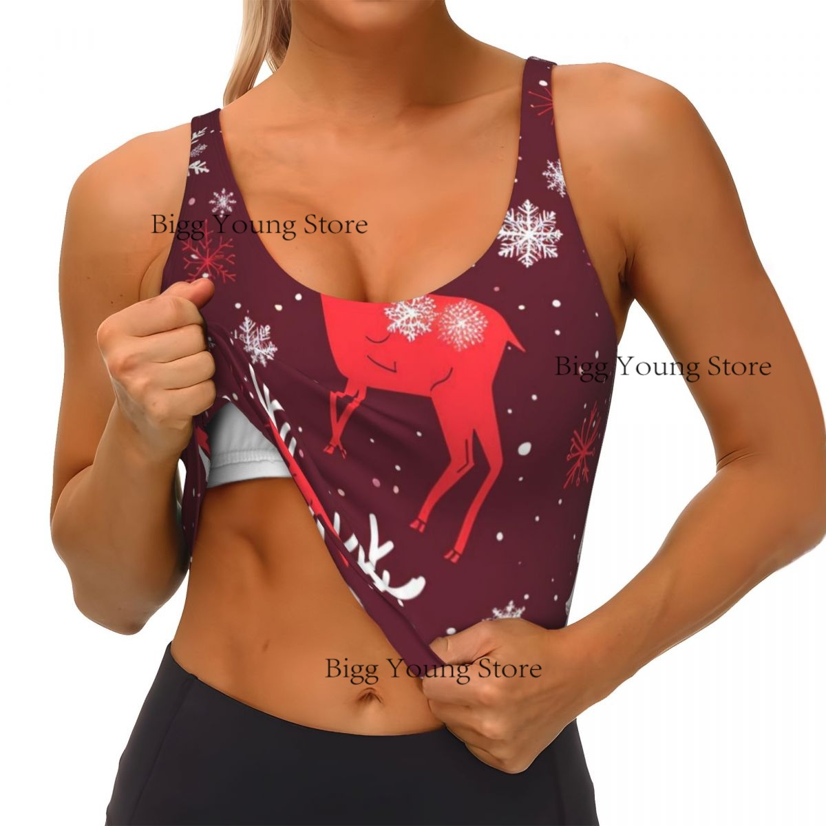 スポーツブラ女性ランニングヨガ服ベストクリスマススタイル壁紙 - Yoga Fitness Wallpaper のレビューと価格
