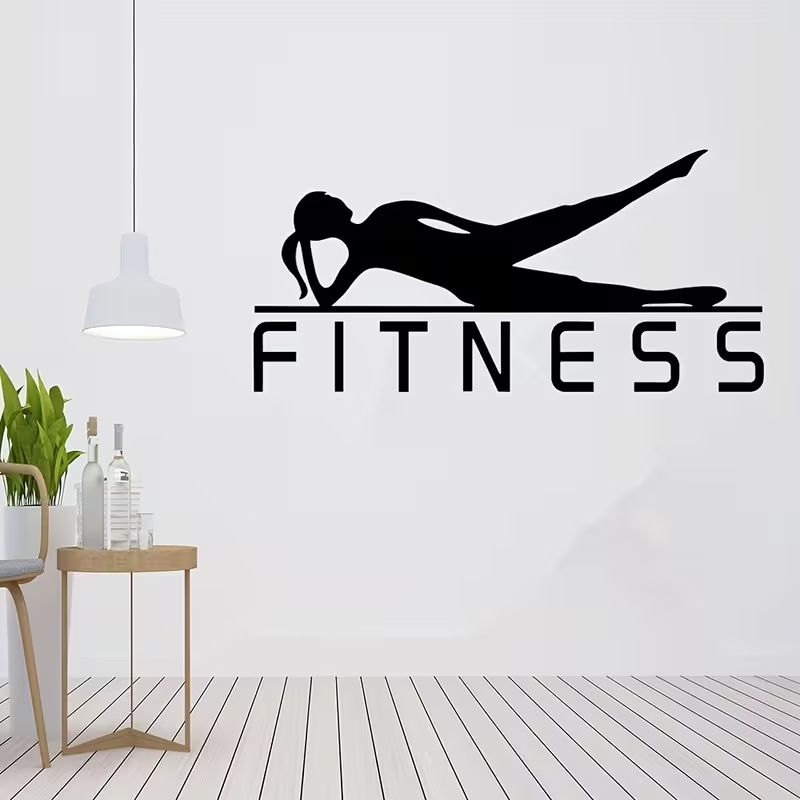ヨガ用にデザインされたフィットネスガールのビニールステッカー - Yoga Fitness Wallpaper のレビューと価格