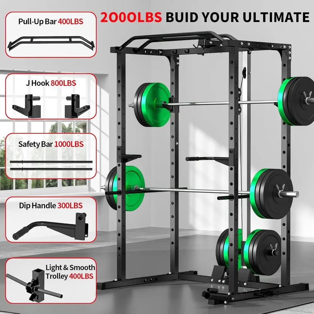 2000ポンド耐荷重パワーラック（ラットプルダウン、多機能ケ - Lat Pulldown Bar のレビューと価格