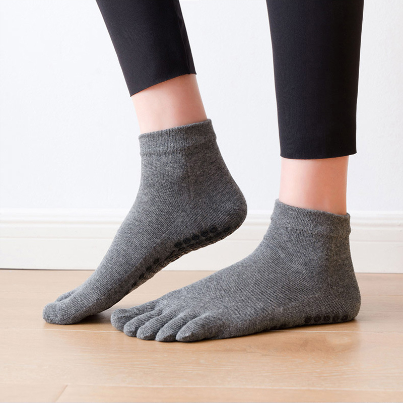 5つま先の滑り止めソックス,通気性,滑り止め,綿,ヨガ,バレ - Yoga Fitness Women のレビューと価格