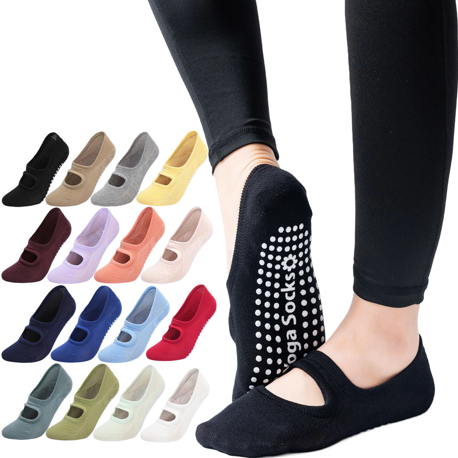 高品質の女性ヨガソックス滑り止め通気性バックレスピラティスソ - Yoga Fitness Women のレビューと価格