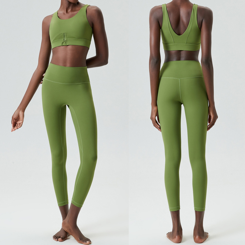 2 ピースセットジッパーヨガスポーツ衣装女性のためのソリッド - Yoga Fitness Set のレビューと価格