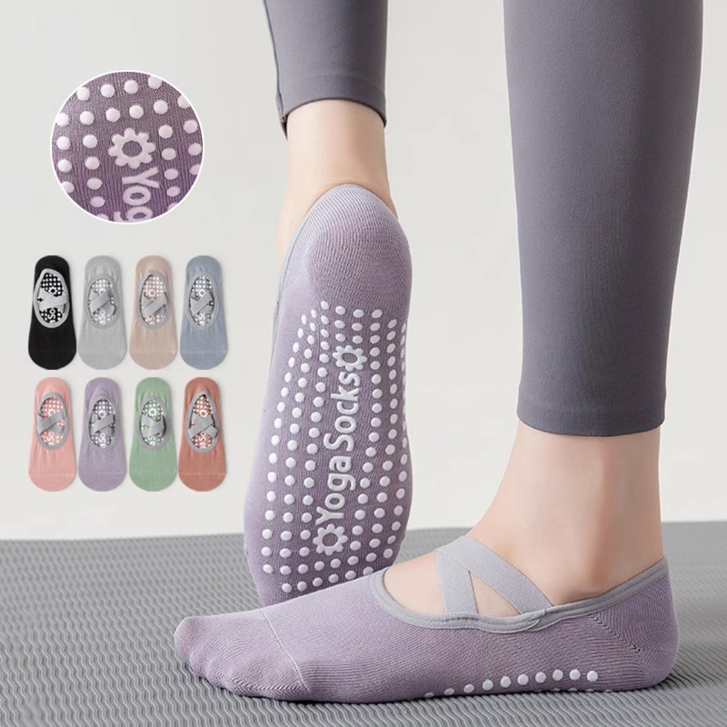 通気性タオル底ヨガソックス女性シリコーンノンスリップ包帯ピラ - Yoga Fitness Women のレビューと価格