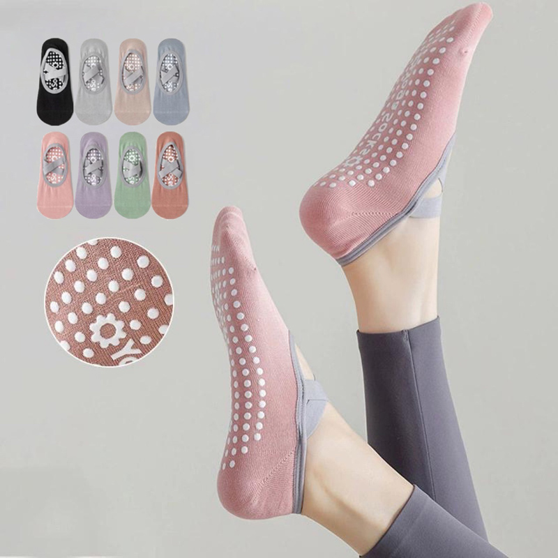 通気性タオル底ヨガソックス女性シリコーンノンスリップ包帯ピラ - Yoga Fitness Women のレビューと価格