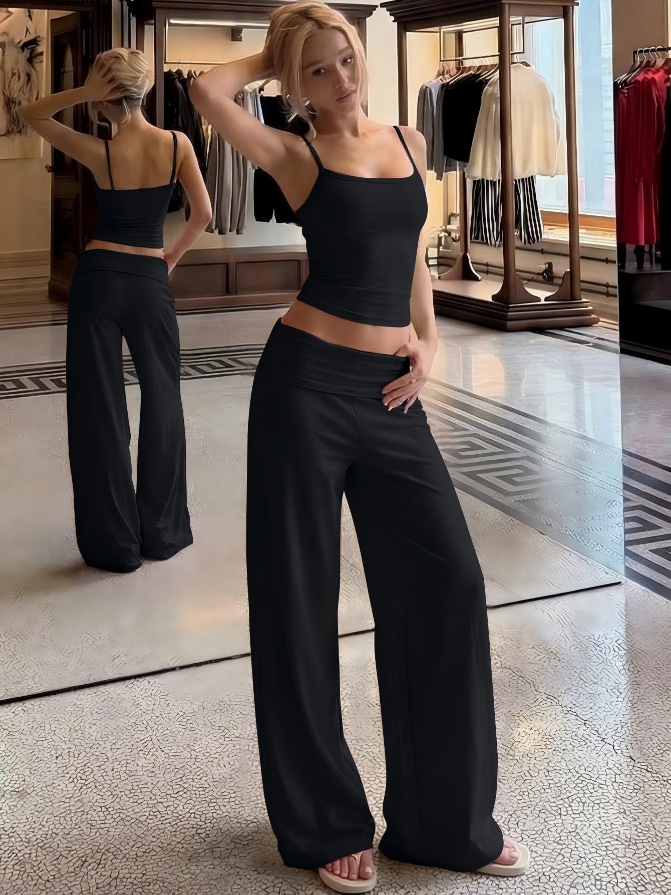Hugcitar ファッション 2 ピースセットソリッドスリ - Yoga Y Fitness のレビューと価格