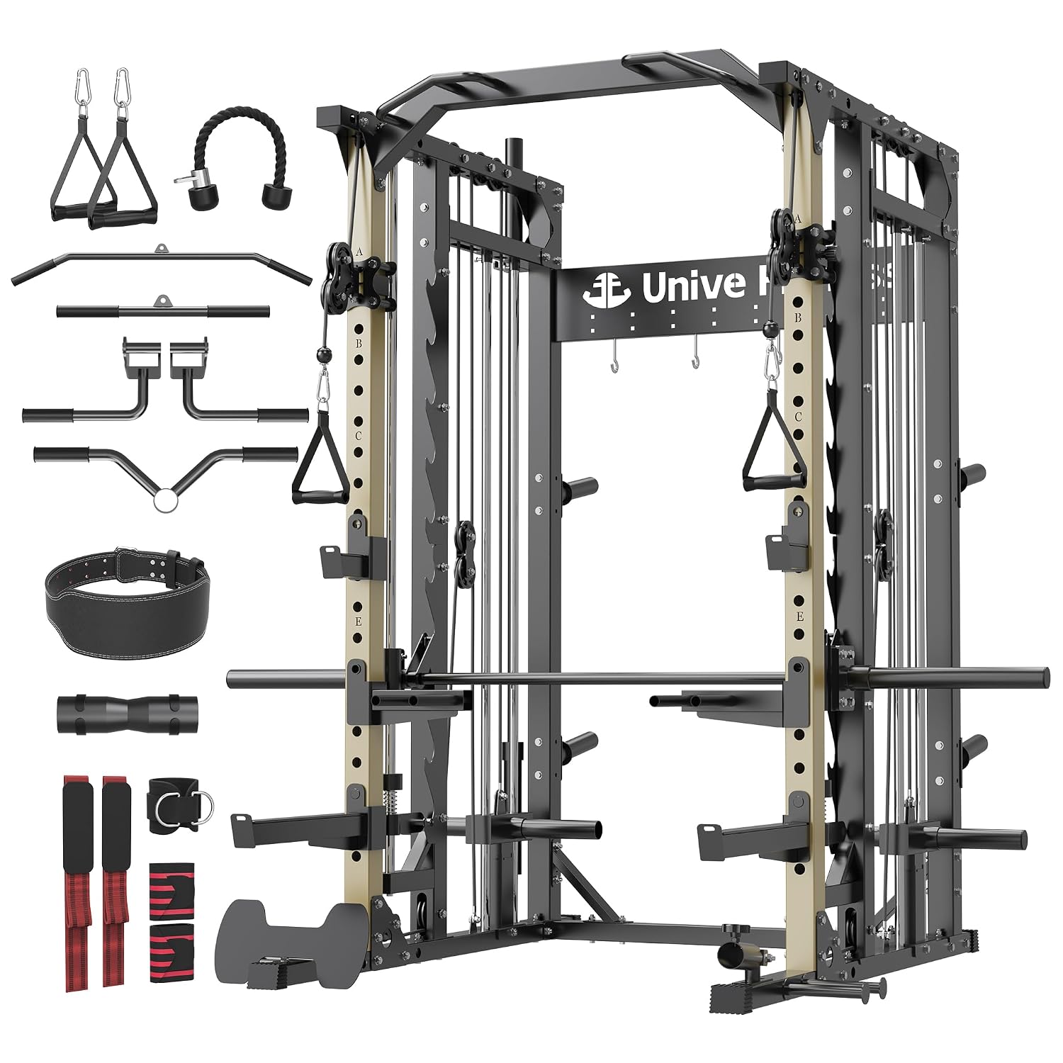スミスマシン（プーリーシステム付き）、2000LBSパワーケ - Lat Pulldown Bar のレビューと価格