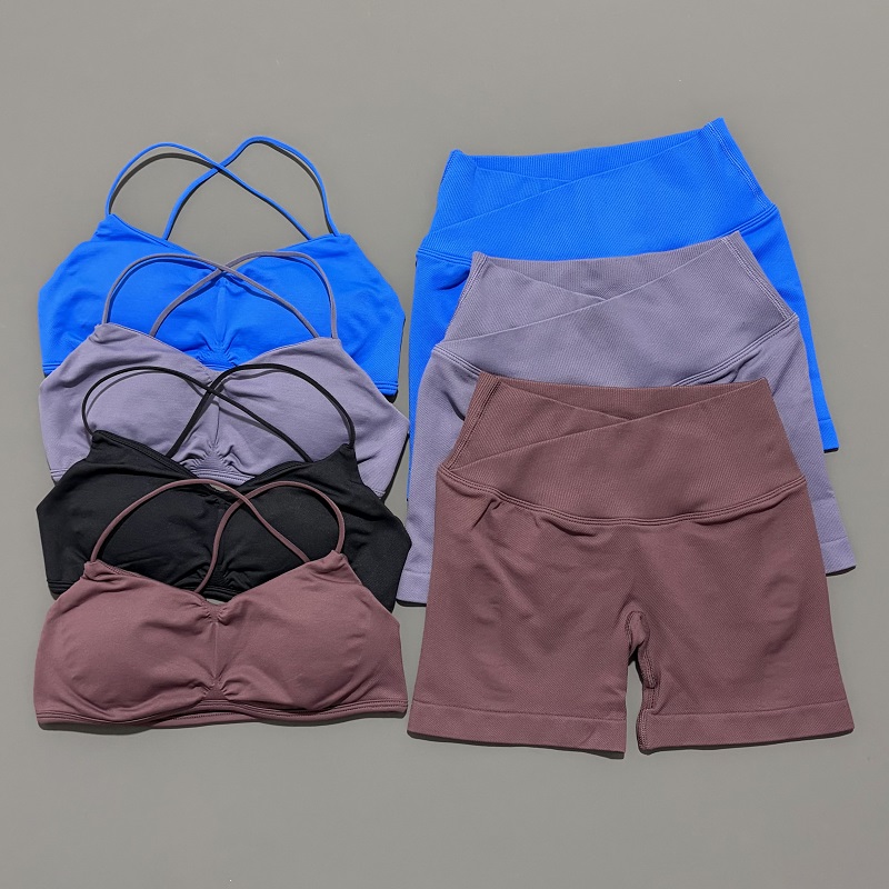 2ピース ビジョンジムセット レディース ヨガ クロップトッ - Yoga Fitness Set のレビューと価格