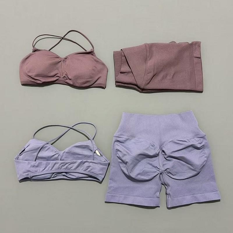 2ピース ビジョンジムセット レディース ヨガ クロップトッ - Yoga Fitness Set のレビューと価格