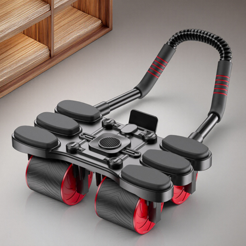四輪腹筋強化ホイール自動リバウンドスリミングベリーフラットサ - Ab Wheel Roller のレビューと価格