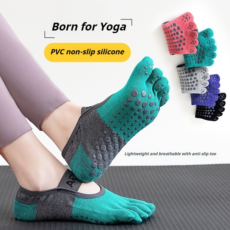 プロのピラティス用滑り止め付き五本指アンクルソックス 女性用 - Yoga Fitness Women のレビューと価格