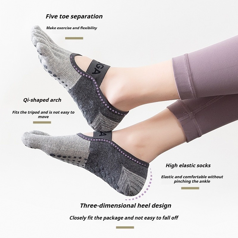 プロのピラティス用滑り止め付き五本指アンクルソックス 女性用 - Yoga Fitness Women のレビューと価格