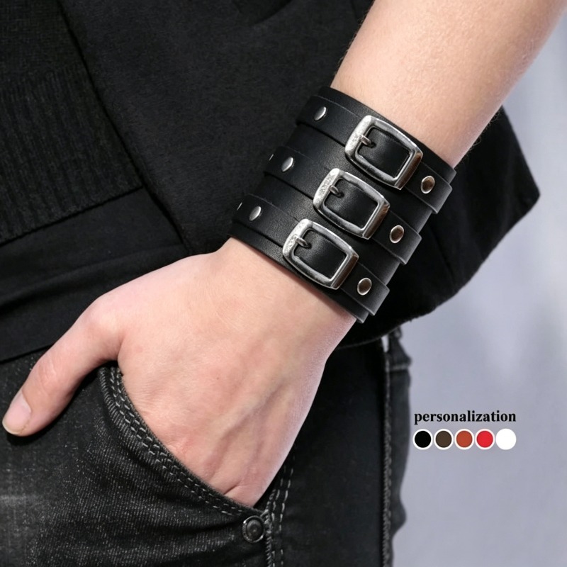 男性用レザーアームバンド、メタルリング付き上腕カフ、リストバ - Gymnastics Rings のレビューと価格