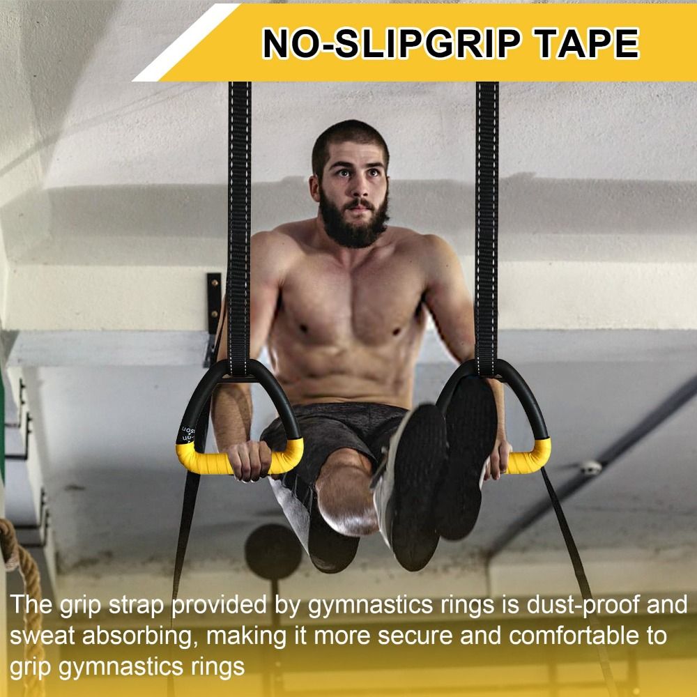 1 ペアプレミアムノーパンチ体操リング調節可能なストラップ高 - Gymnastics Rings のレビューと価格